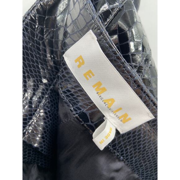 REMAIN by Birger Christensen Manua Leather Bermuda Shorts Size 6 Croc Embossed - Picture 5 of 7